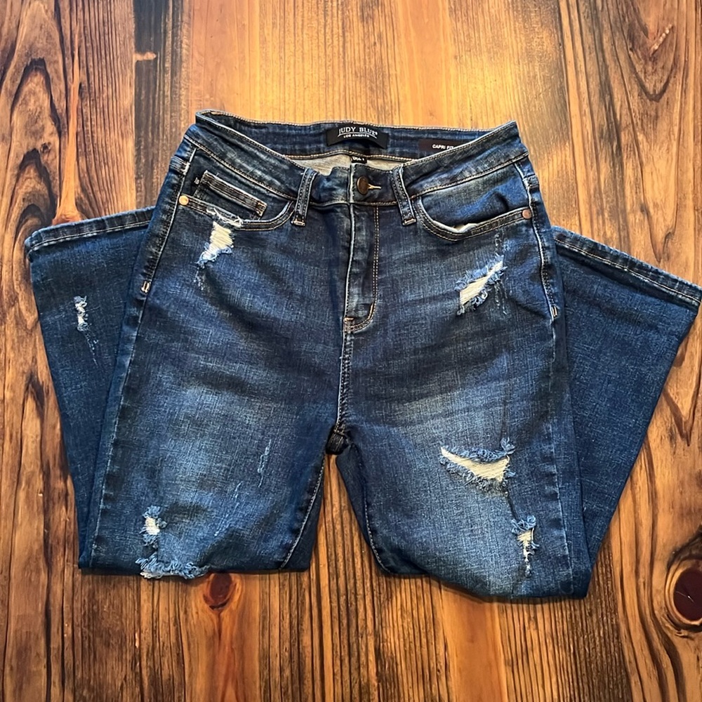 Judy Blue Skinny Blue Jeans Distressed Style